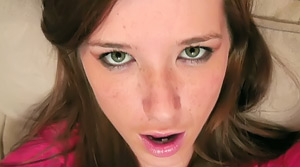 Adorable teen Brooke undresses and fondles pink vagina