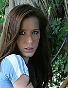 Lovely teen brunette Broooke flashing tits outdoor