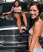 Horny teens Brooke and Kat washing a car and licking with passion  - 009.jpg
